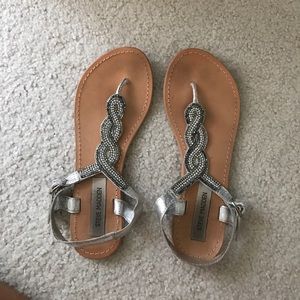 Silver Steve Madden Sandals