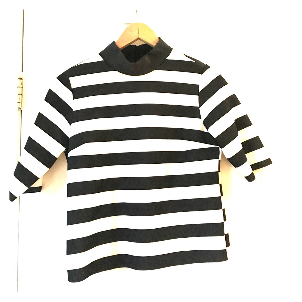 Mod Zara black and white strip shirt