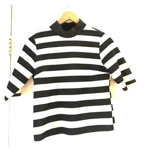 Mod Zara black and white strip shirt