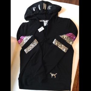 NWT VS PINK SEQUIN HOODIE XS