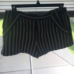 Navy blue and white striped shorts