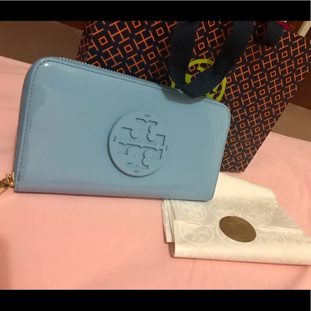 Tory Burch Stacked Patent Zip Continental