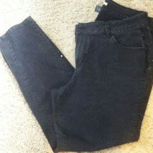 Lane Bryant Black denim rhinestone jeans