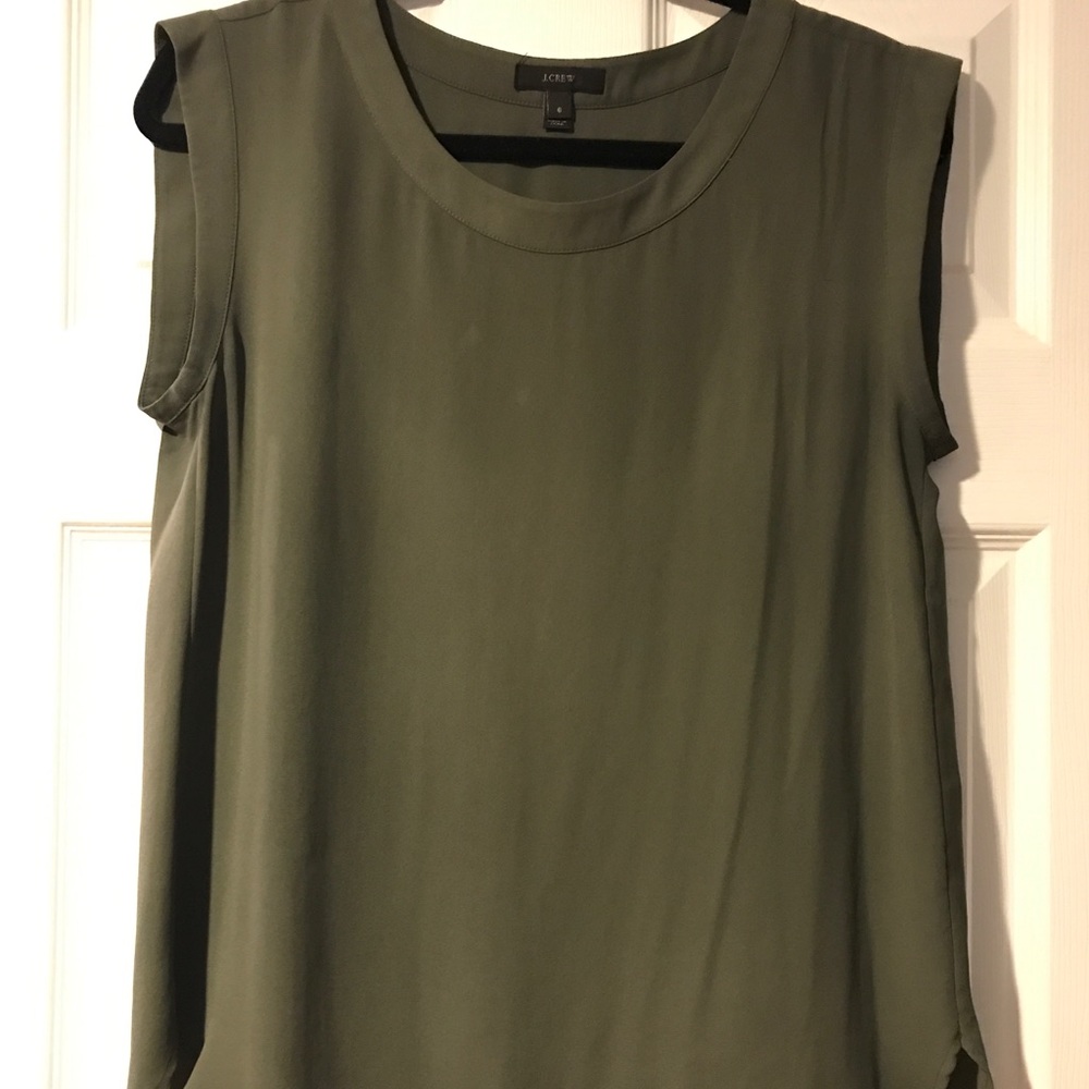 Hunter green sleeveless blouse