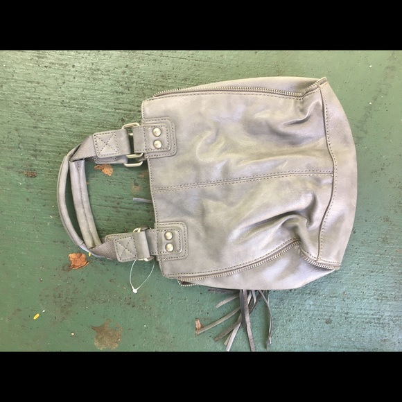 Grey handbag with tassels - Picture 2 of 3