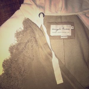 Evy's Tree unique hoodie with a touch of lace sz S
