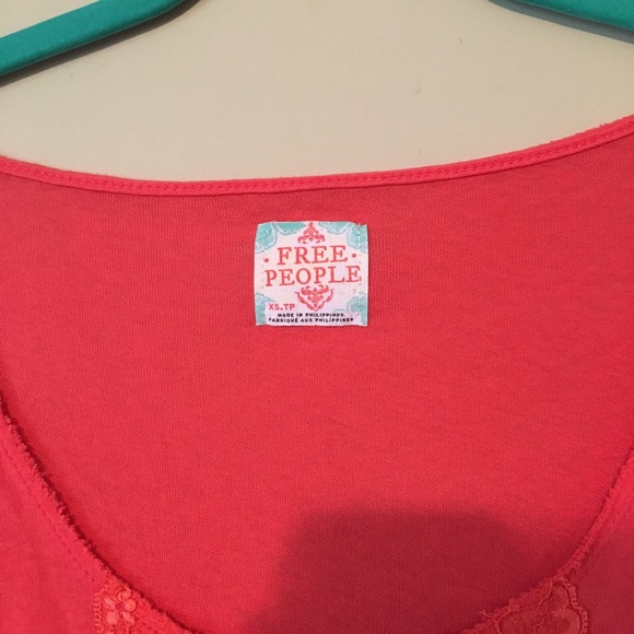 FREE PEOPLE short sleeve shirt xs Coral - Picture 2 of 4