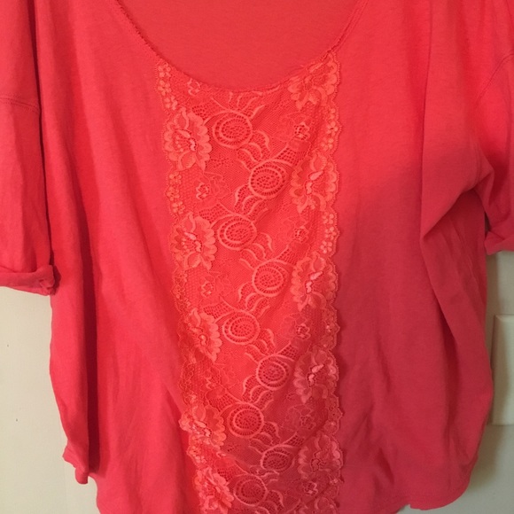 FREE PEOPLE short sleeve shirt xs Coral - Picture 3 of 4
