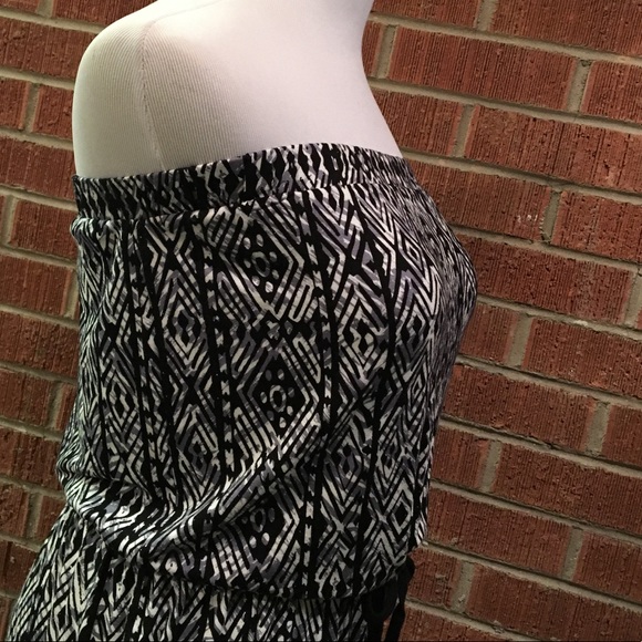 Black and white tribal aztec jumpsuit romper - Picture 6 of 8