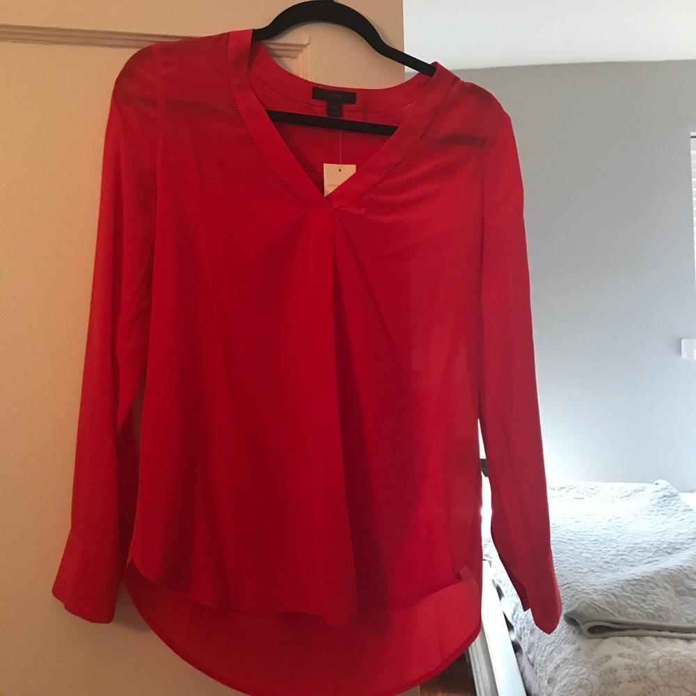 NWT J.Crew v-neck pleat front blouse size 0