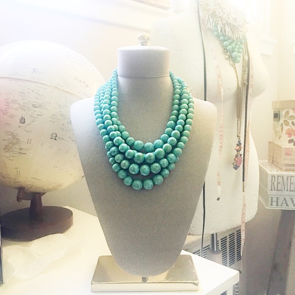 Handmade turquoise multi strand necklace - Picture 2 of 6