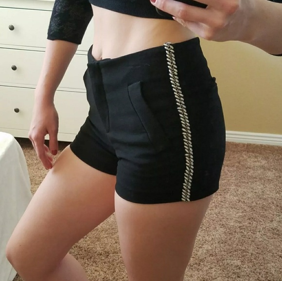 Zara Pants - ZARA  black shorts with beads size Small