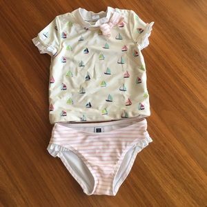 Adorable Janie & Jack rash guard swim set