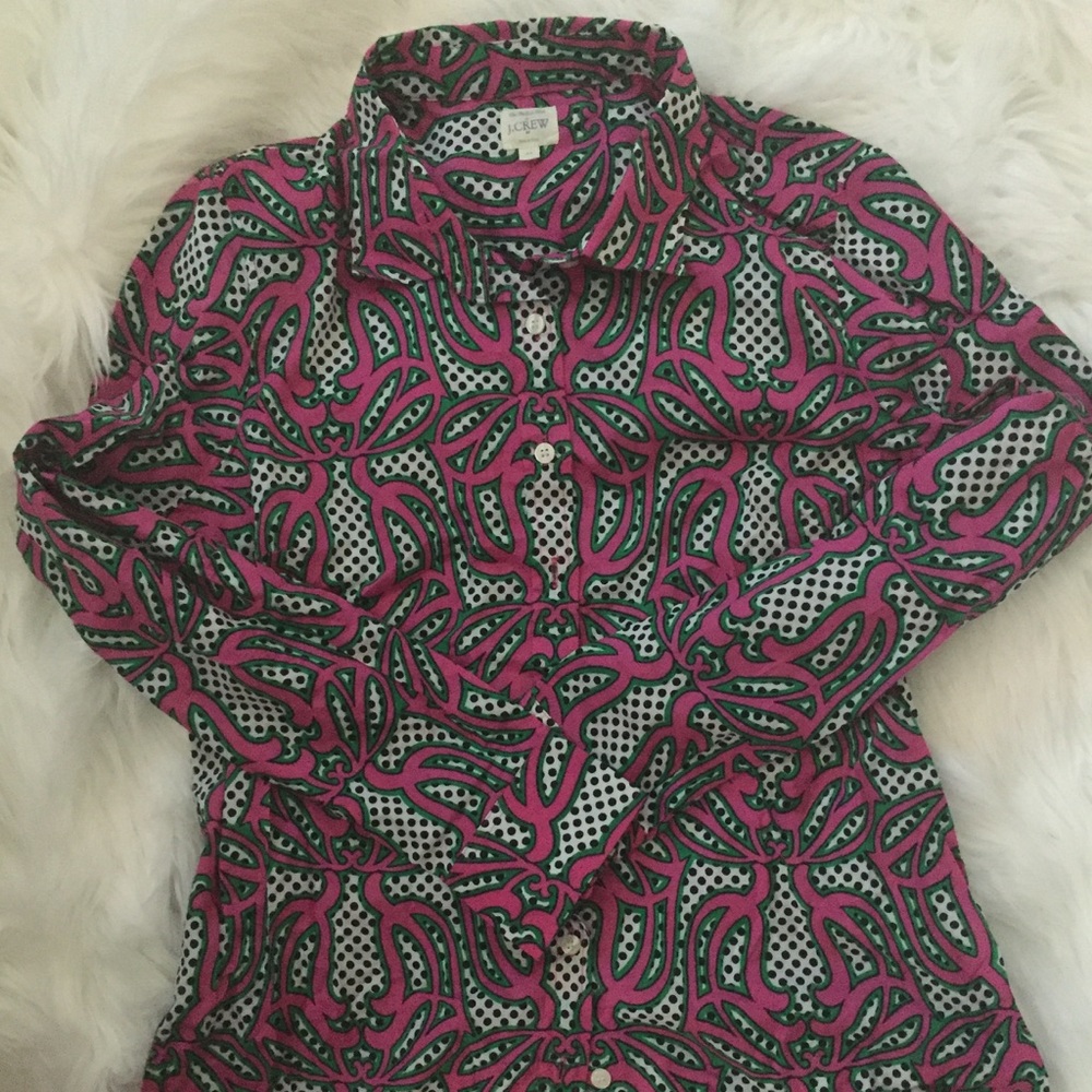 J Crew Factory button up printed shirt
