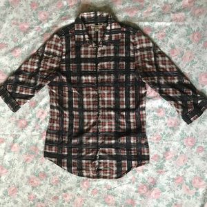 Burberry classic plaid button up size small!
