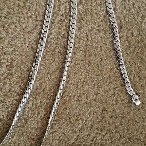 14k Cuban Link chain set