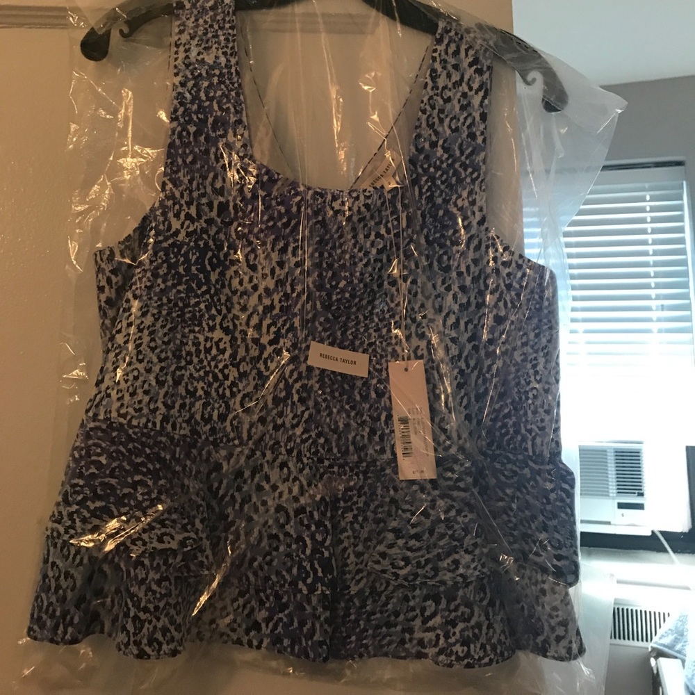 NWT Rebecca Taylor silk ruffle tank size 2