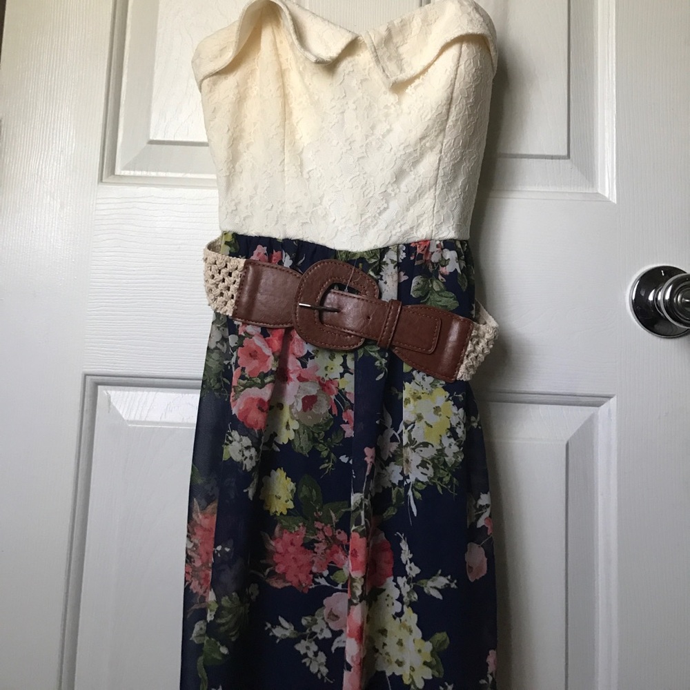 crochet strapless sundress
