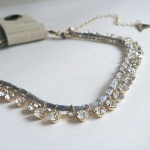 Anthropologie - Rhinestone Neutral Choker, Grey