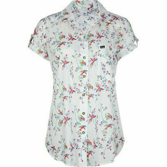 Hurley Tops - NWT Hurley birds button down top tee shirt