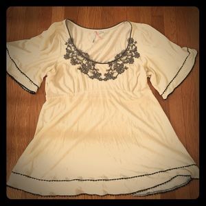 Anthropologie Ric Rac blouse with lace detailing