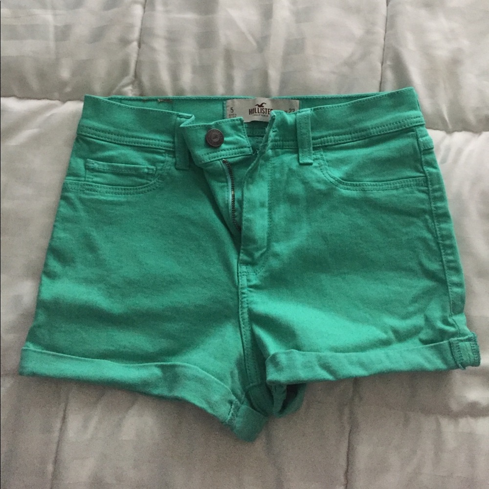Hollister sea foam green high rise shorts