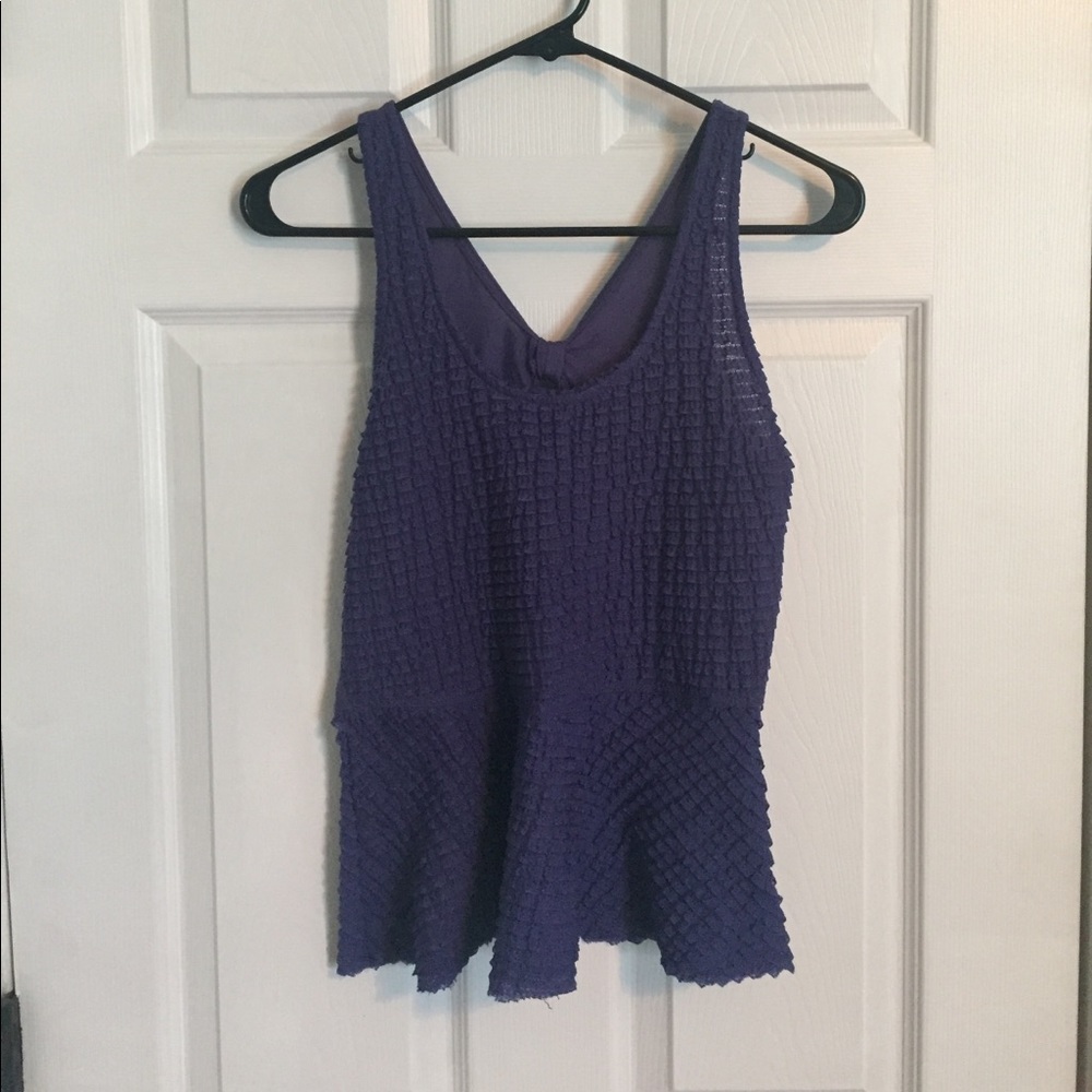 Purple peplum tank
