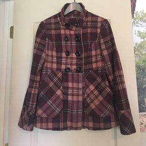 Quirky plaid pea coat