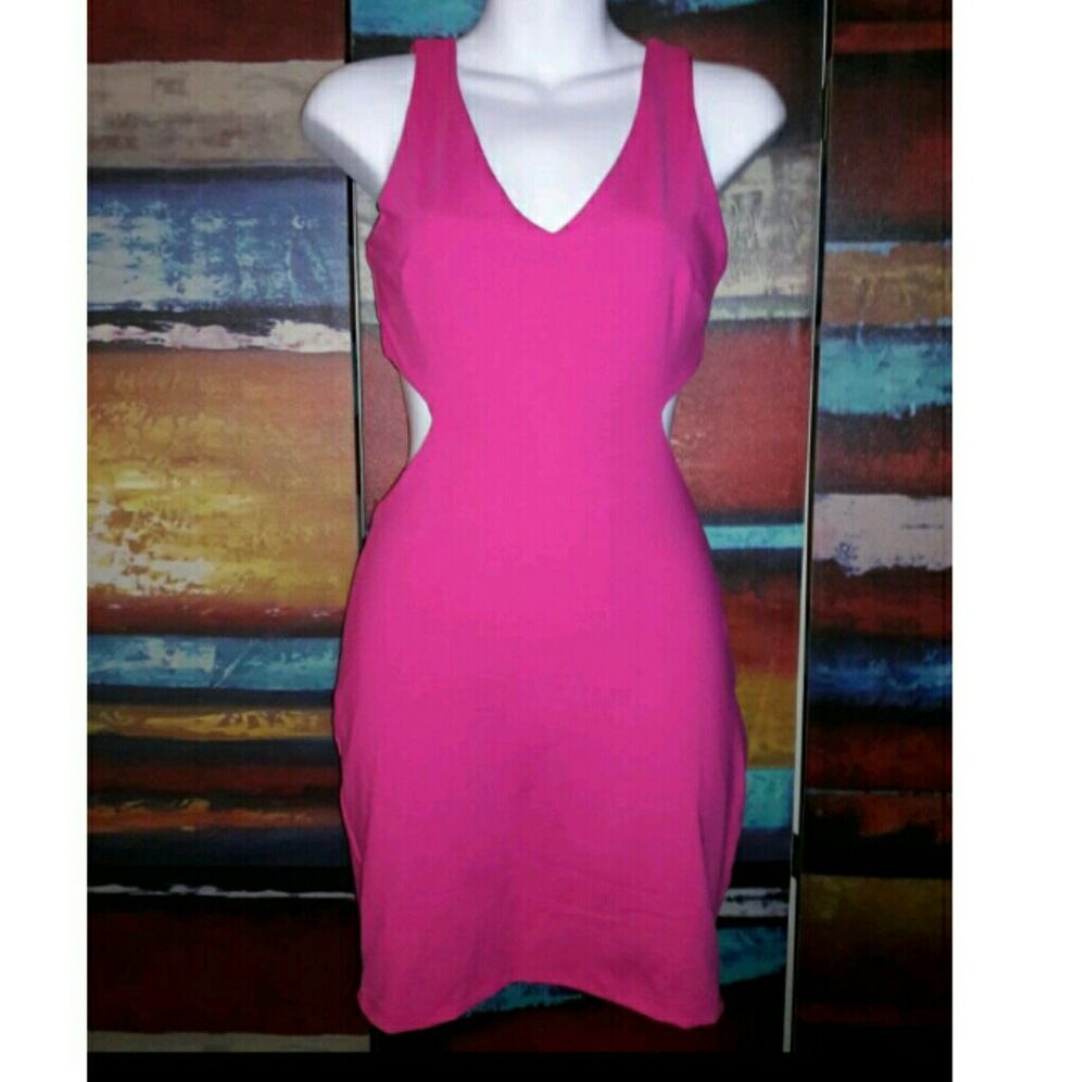 Bebe Womens Pink Backless Dress