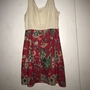 Laced top with floral skirt dress :)