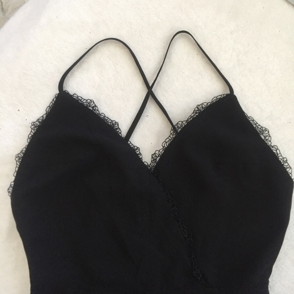 Black, fitted romper with pockets - Picture 3 of 5