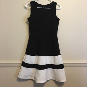 Cute black and white color block dress