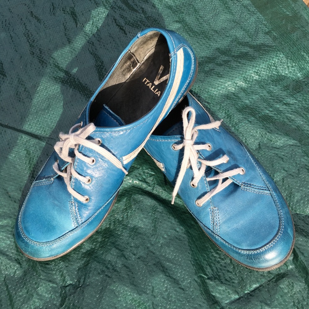 V Italia Blue Leather Sneaker Sz 41