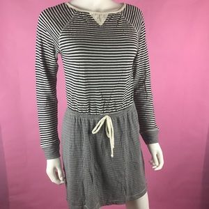 Tart Jersey Knit Midi Dress Striped Long Sleeve