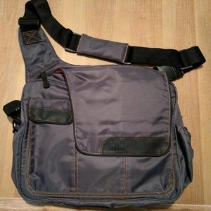 Diaper Dude Messenger Diaper Bag - Gray and Orange