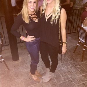 Black front cross shirt