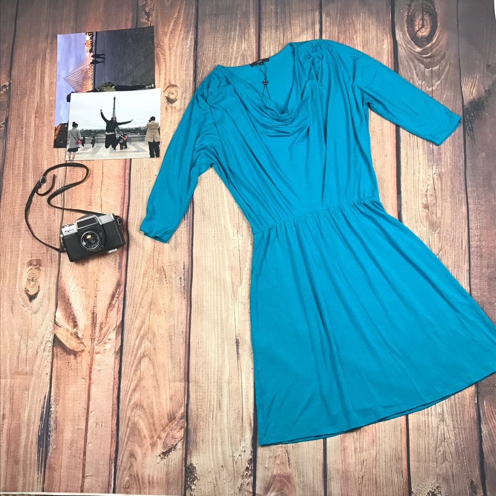 Tart Midi Dress Dolman Sleeve Teal Dress Knit Chic