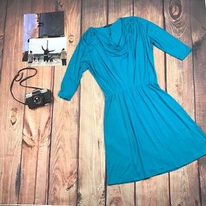 Tart Midi Dress Dolman Sleeve Teal Dress Knit Chic