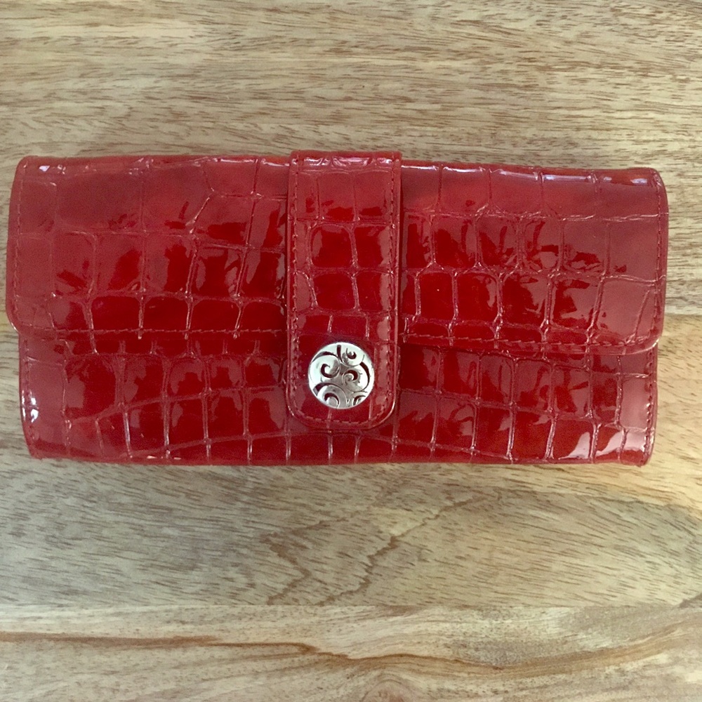 Brighton red patent leather wallet