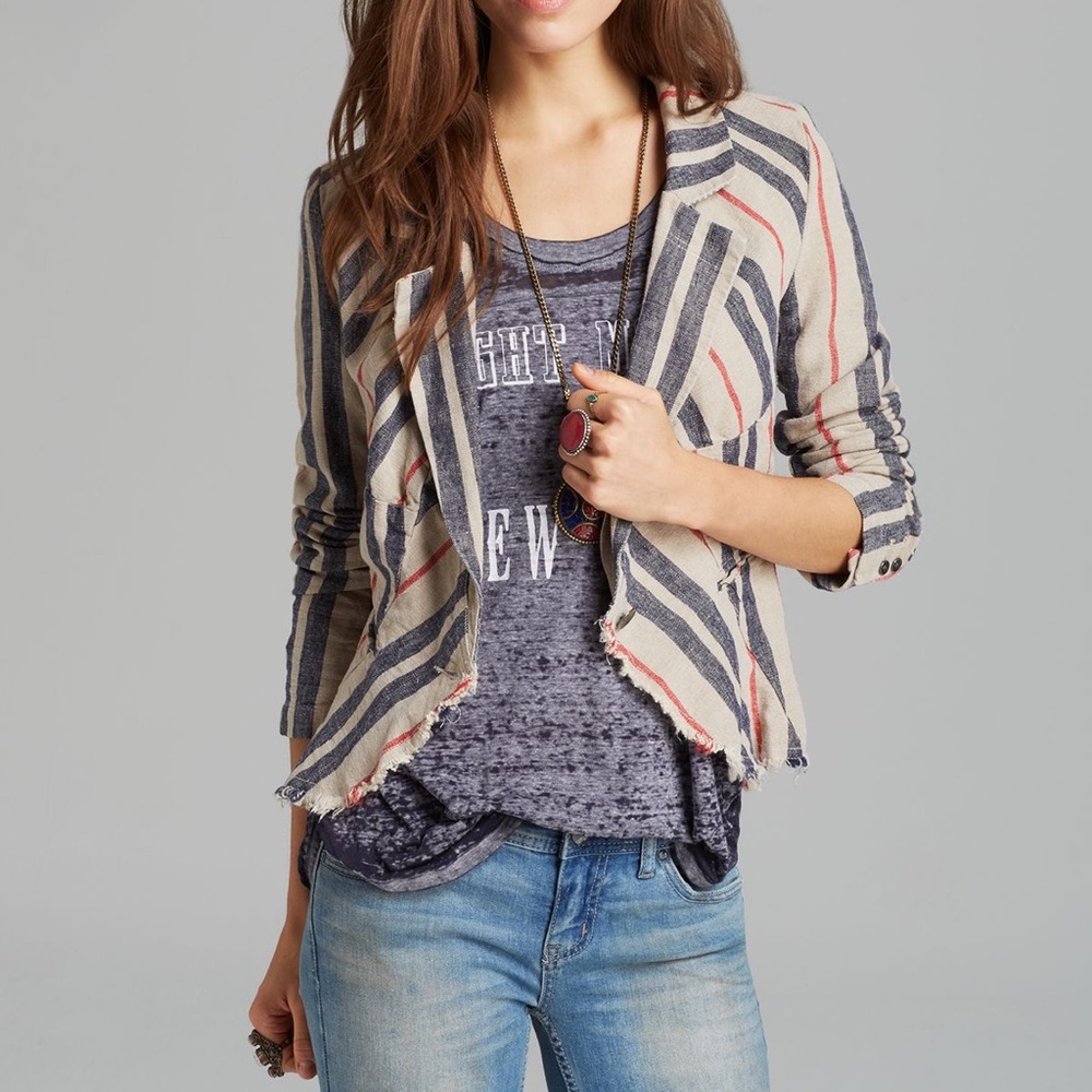 Free People Striped Blazer