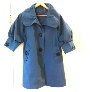 Vintage styled oversized trench jacket in blue