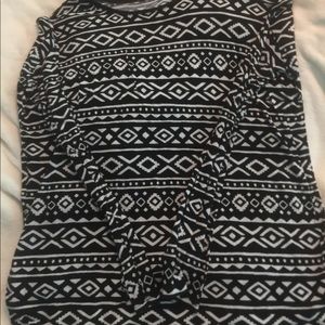 Black and white long sleeved shirt