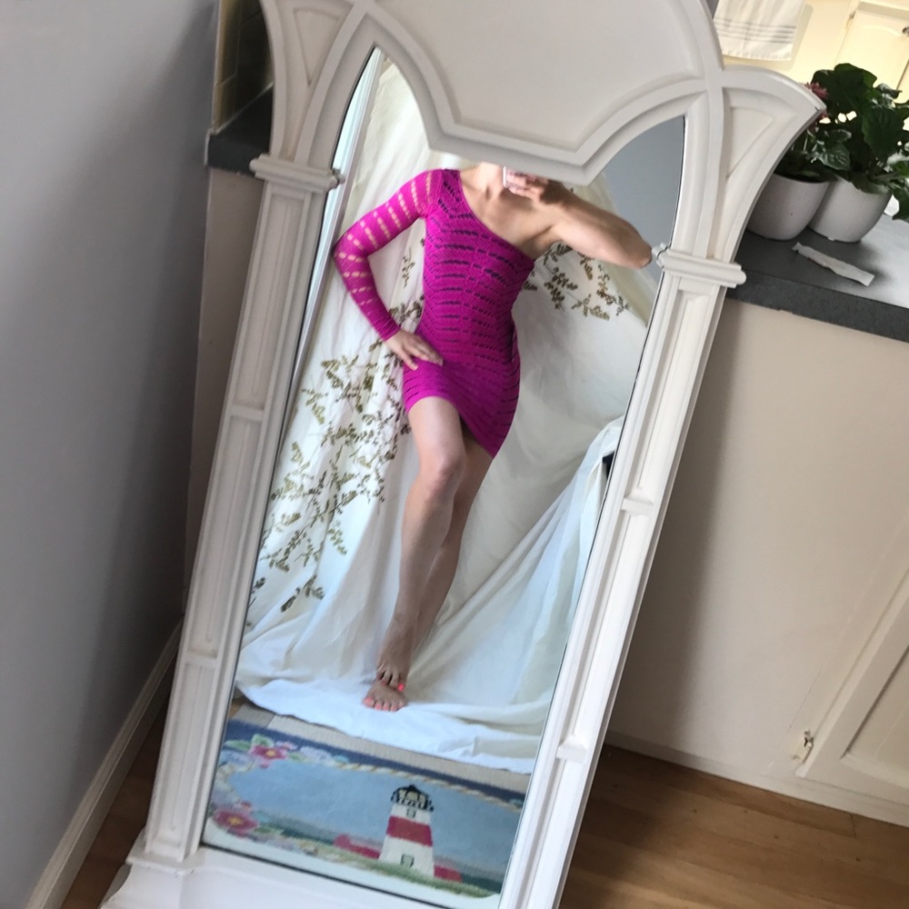 BNWT BeBe One Shoulder Purple Dress - Size P/S