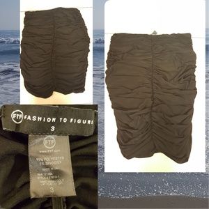 Black Fashion to Figure black rouched pencil skirt