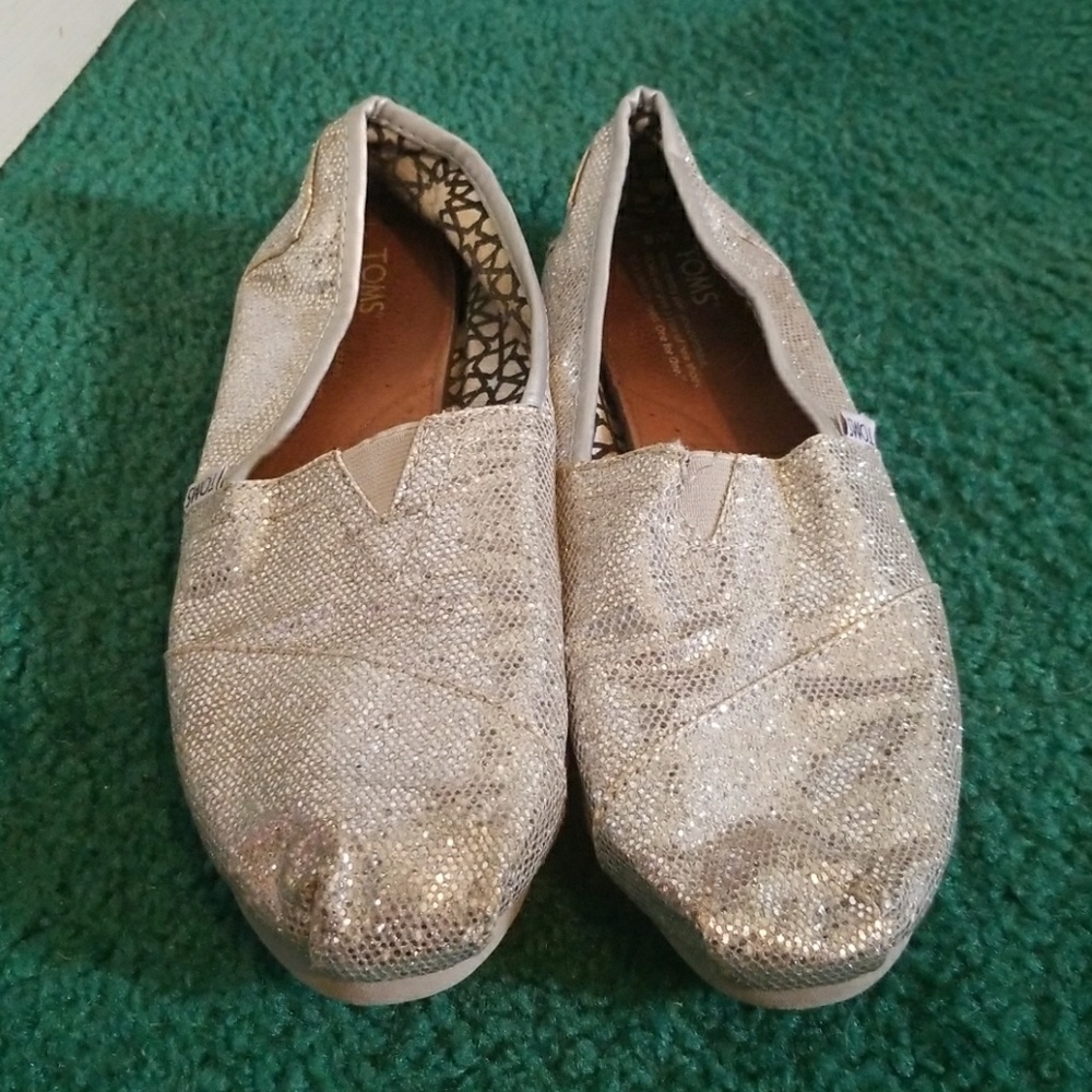 Sparkly Silver Toms