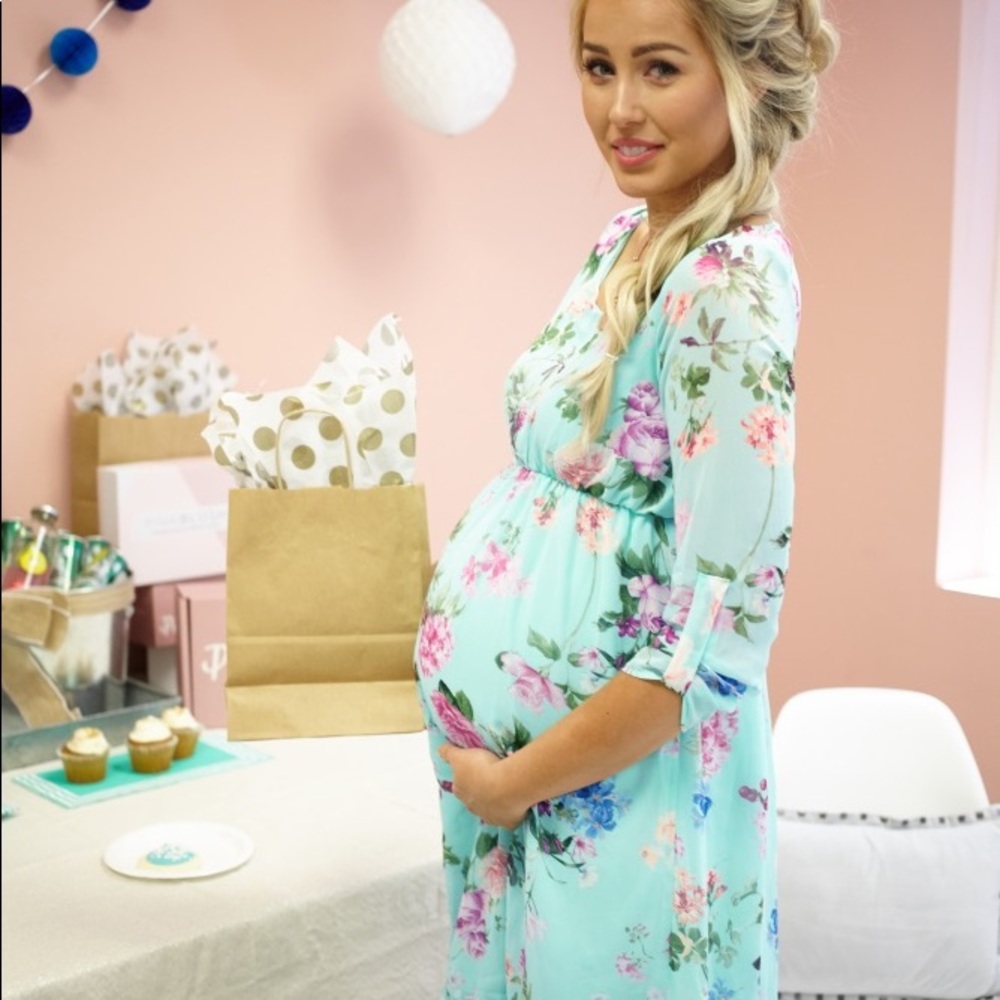 Pink blush maternity dress