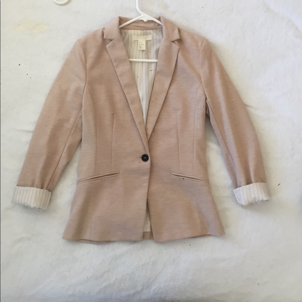 Blush Blazer, pin strip lining