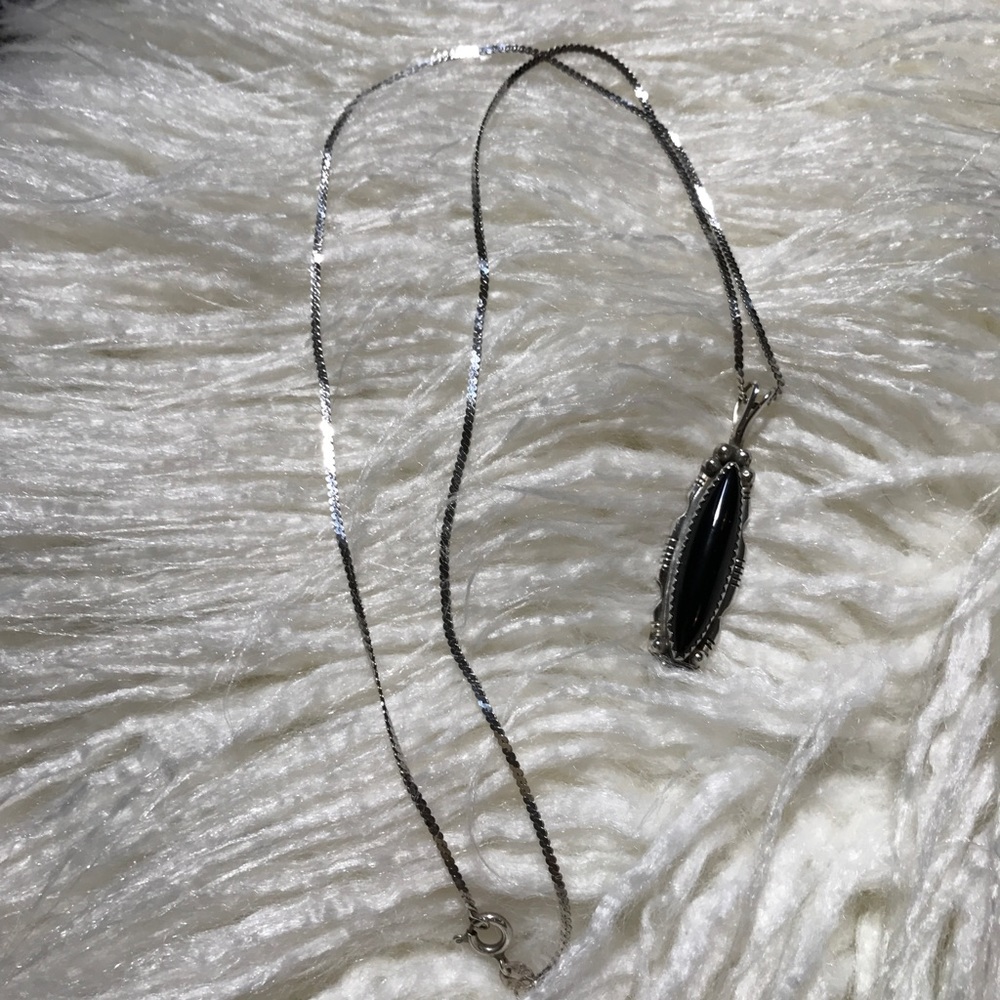 Black Onyx & Sterling Silver necklace