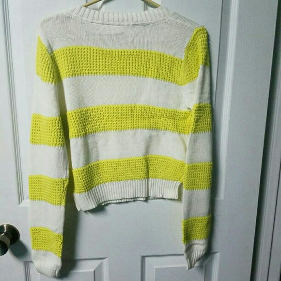 Roxy chunky knit cropped striped sweater pullover sweatshirt XL button - Picture 2 of 5