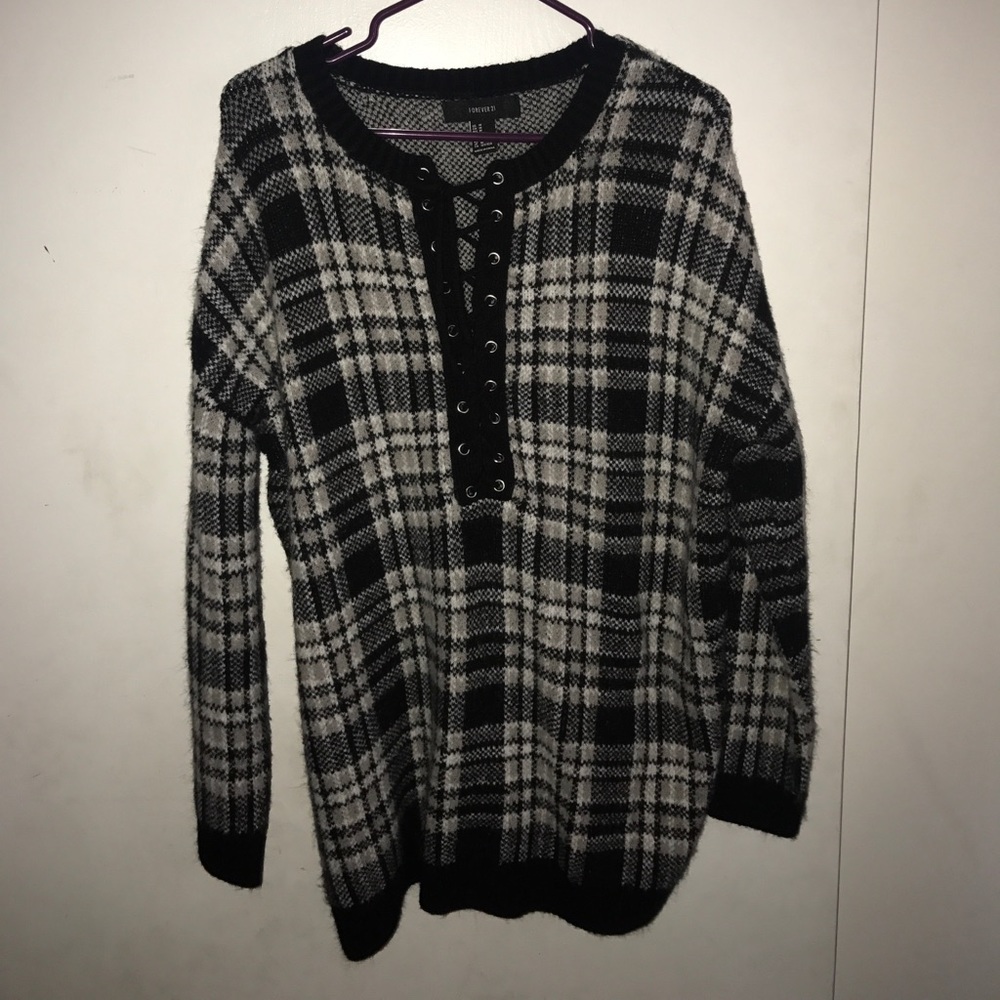 Forever 21 sweater with lace-up front.